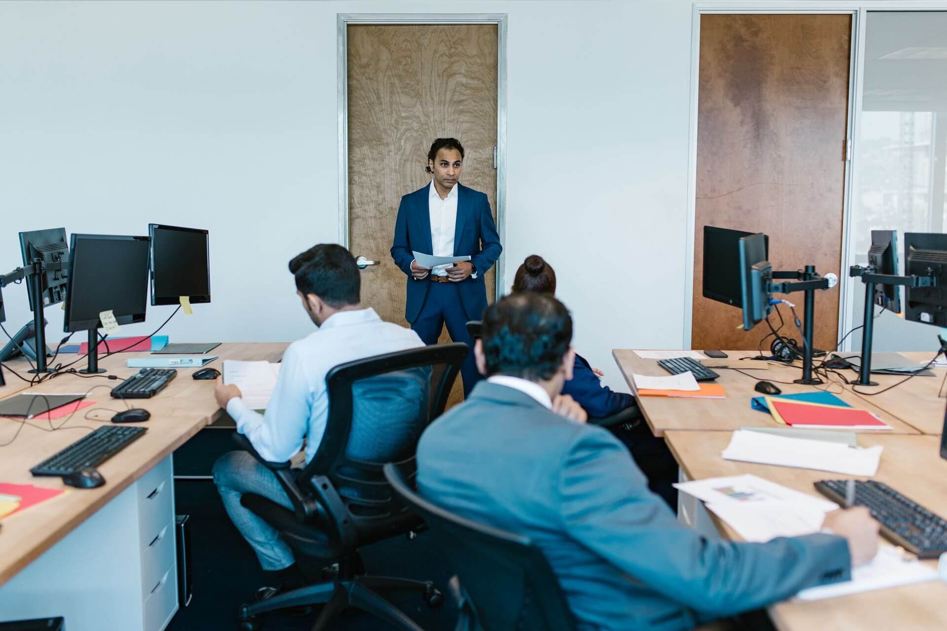 Cybersecurity specialists collaborating in a security operations environment